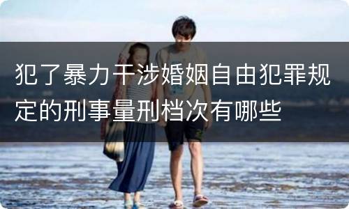 犯了暴力干涉婚姻自由犯罪规定的刑事量刑档次有哪些