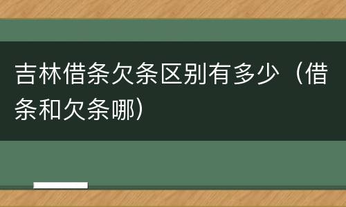吉林借条欠条区别有多少（借条和欠条哪）