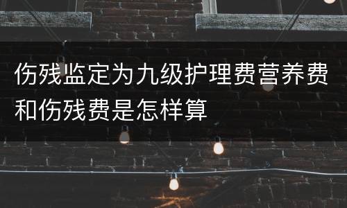 伤残监定为九级护理费营养费和伤残费是怎样算