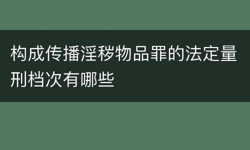 构成传播淫秽物品罪的法定量刑档次有哪些