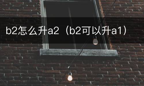 b2怎么升a2（b2可以升a1）