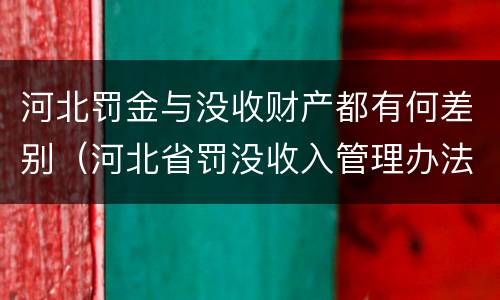 河北罚金与没收财产都有何差别（河北省罚没收入管理办法）