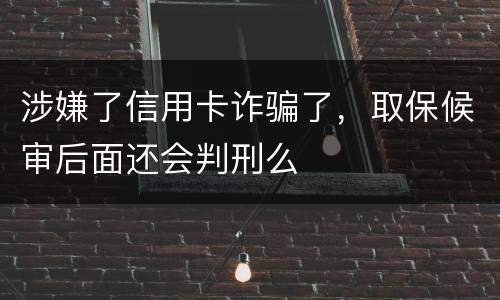 涉嫌了信用卡诈骗了，取保候审后面还会判刑么