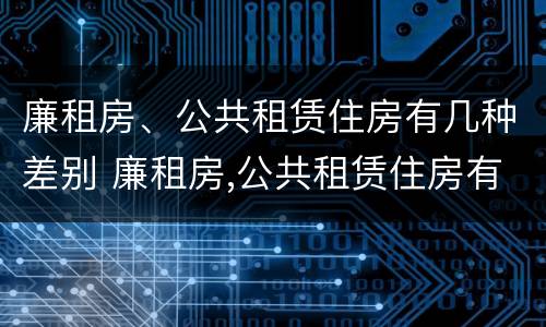 廉租房、公共租赁住房有几种差别 廉租房,公共租赁住房有几种差别吗