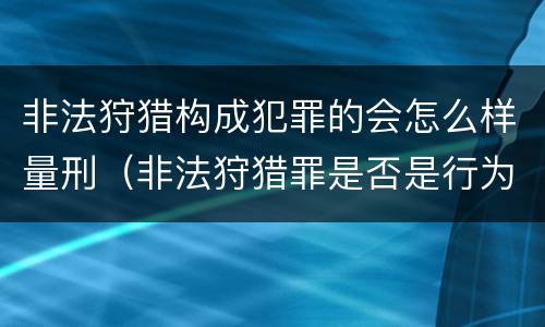 非法狩猎构成犯罪的会怎么样量刑（非法狩猎罪是否是行为犯）