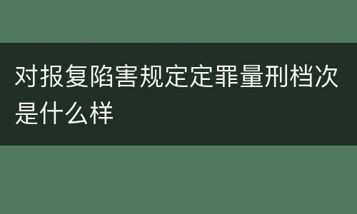对报复陷害规定定罪量刑档次是什么样