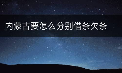 内蒙古要怎么分别借条欠条