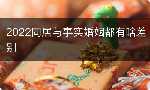 2022同居与事实婚姻都有啥差别