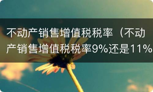 不动产销售增值税税率（不动产销售增值税税率9%还是11%）