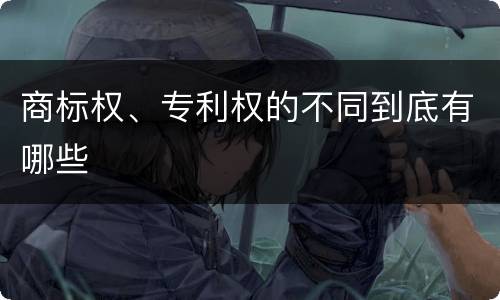 商标权、专利权的不同到底有哪些