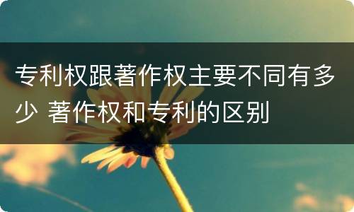 专利权跟著作权主要不同有多少 著作权和专利的区别