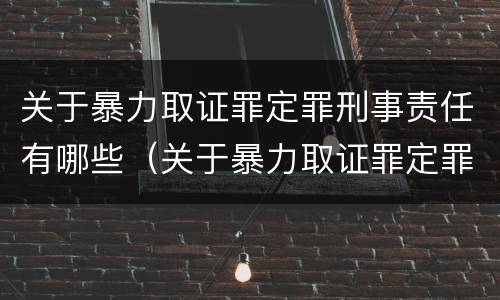 关于暴力取证罪定罪刑事责任有哪些（关于暴力取证罪定罪刑事责任有哪些）