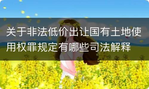 关于非法低价出让国有土地使用权罪规定有哪些司法解释