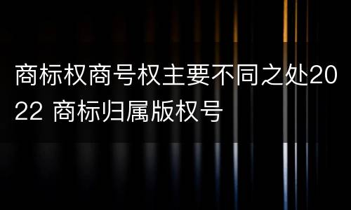 商标权商号权主要不同之处2022 商标归属版权号