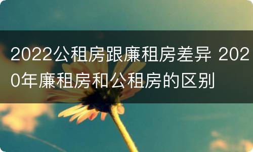 2022公租房跟廉租房差异 2020年廉租房和公租房的区别
