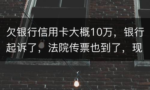 欠银行信用卡大概10万，银行起诉了，法院传票也到了，现在还不起