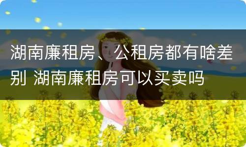 湖南廉租房、公租房都有啥差别 湖南廉租房可以买卖吗
