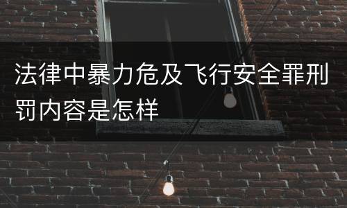 法律中暴力危及飞行安全罪刑罚内容是怎样