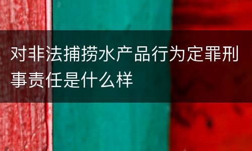 对非法捕捞水产品行为定罪刑事责任是什么样