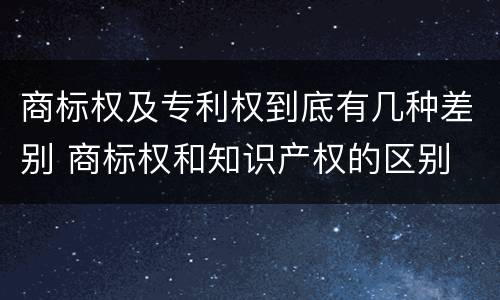 商标权及专利权到底有几种差别 商标权和知识产权的区别