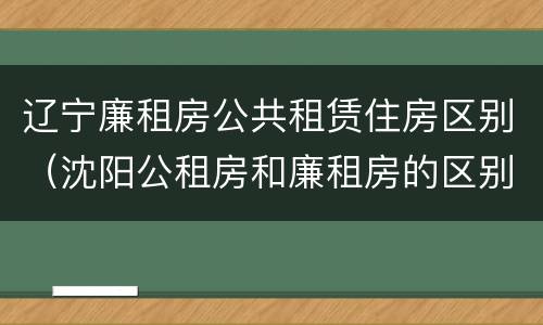 辽宁廉租房公共租赁住房区别（沈阳公租房和廉租房的区别）