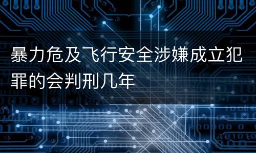 暴力危及飞行安全涉嫌成立犯罪的会判刑几年