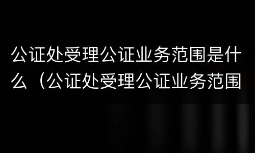 公证处受理公证业务范围是什么（公证处受理公证业务范围是什么意思）