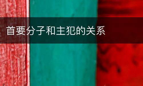 首要分子和主犯的关系