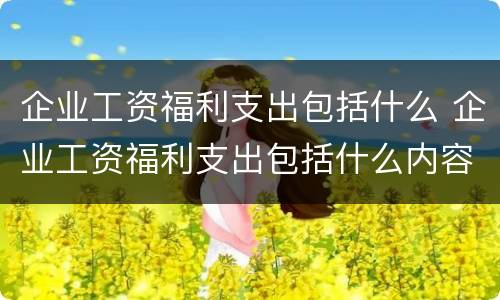 企业工资福利支出包括什么 企业工资福利支出包括什么内容