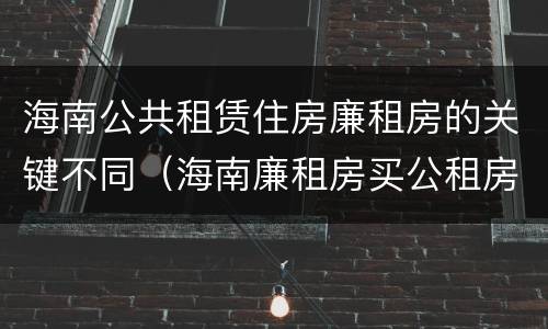 海南公共租赁住房廉租房的关键不同（海南廉租房买公租房后悔了）