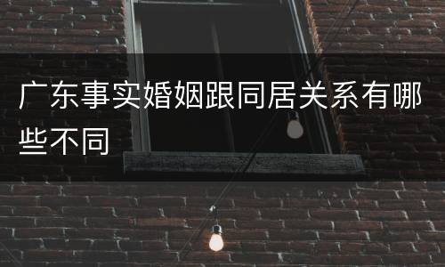 广东事实婚姻跟同居关系有哪些不同