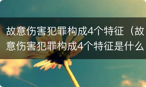 故意伤害犯罪构成4个特征（故意伤害犯罪构成4个特征是什么）
