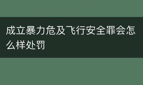 成立暴力危及飞行安全罪会怎么样处罚