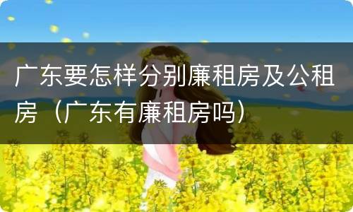 广东要怎样分别廉租房及公租房（广东有廉租房吗）