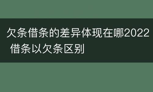 欠条借条的差异体现在哪2022 借条以欠条区别