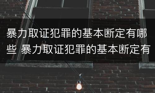 暴力取证犯罪的基本断定有哪些 暴力取证犯罪的基本断定有哪些类型