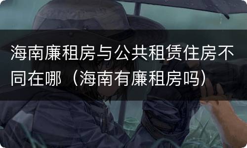 海南廉租房与公共租赁住房不同在哪（海南有廉租房吗）