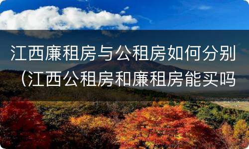 江西廉租房与公租房如何分别（江西公租房和廉租房能买吗）