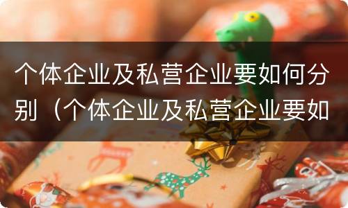 个体企业及私营企业要如何分别（个体企业及私营企业要如何分别管理）