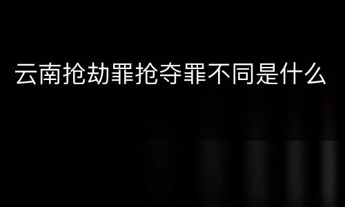 云南抢劫罪抢夺罪不同是什么
