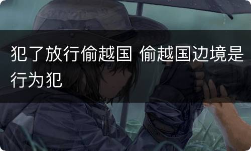 犯了放行偷越国 偷越国边境是行为犯