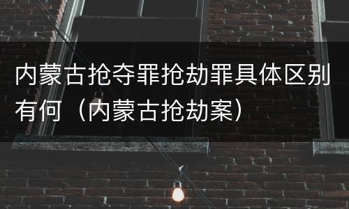 内蒙古抢夺罪抢劫罪具体区别有何（内蒙古抢劫案）
