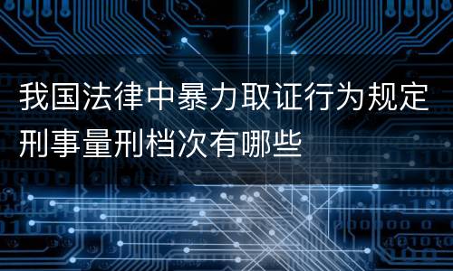 我国法律中暴力取证行为规定刑事量刑档次有哪些