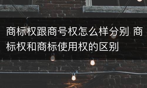 商标权跟商号权怎么样分别 商标权和商标使用权的区别