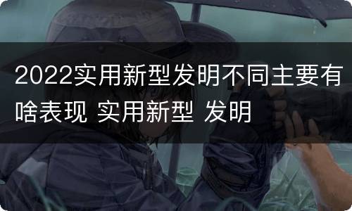 2022实用新型发明不同主要有啥表现 实用新型 发明