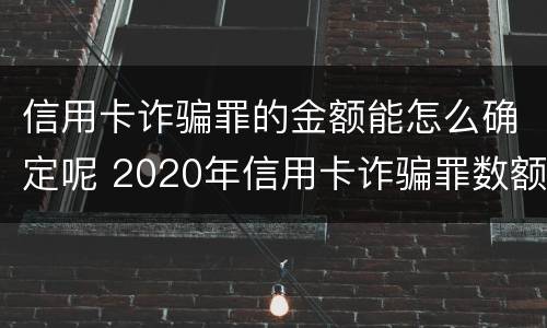 信用卡诈骗罪的金额能怎么确定呢 2020年信用卡诈骗罪数额标准
