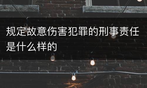 规定故意伤害犯罪的刑事责任是什么样的