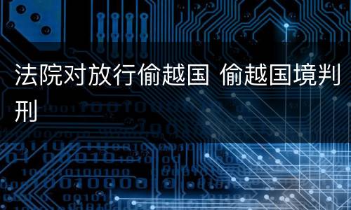 法院对放行偷越国 偷越国境判刑