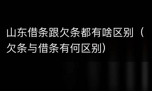 山东借条跟欠条都有啥区别（欠条与借条有何区别）