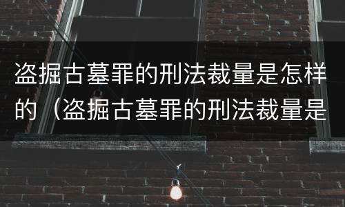 盗掘古墓罪的刑法裁量是怎样的（盗掘古墓罪的刑法裁量是怎样的案例）